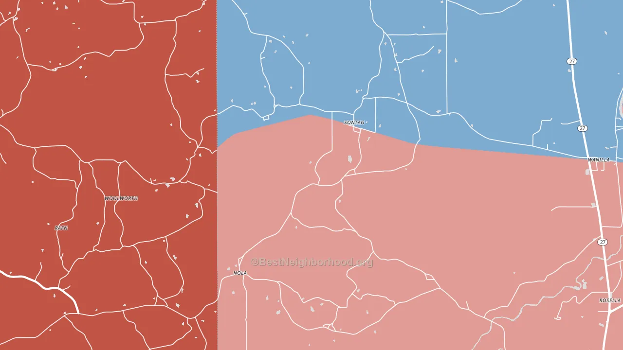39665, MS block-group political-lean map