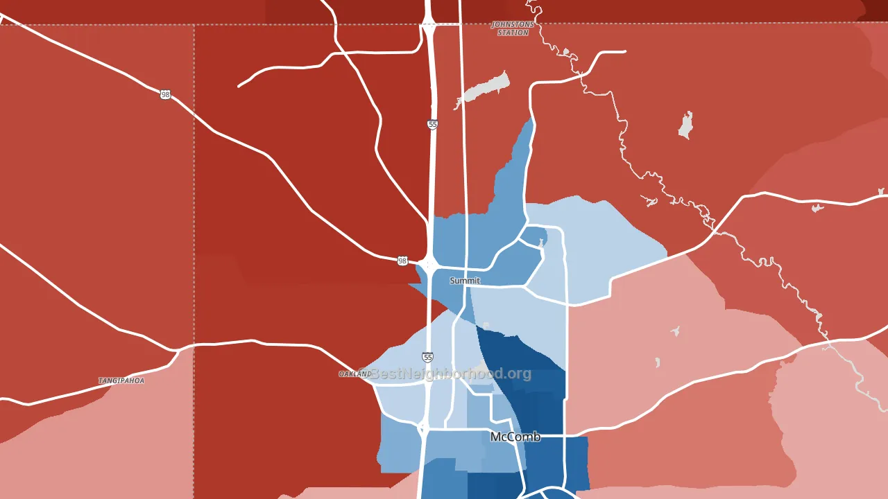 39666, MS block-group political-lean map