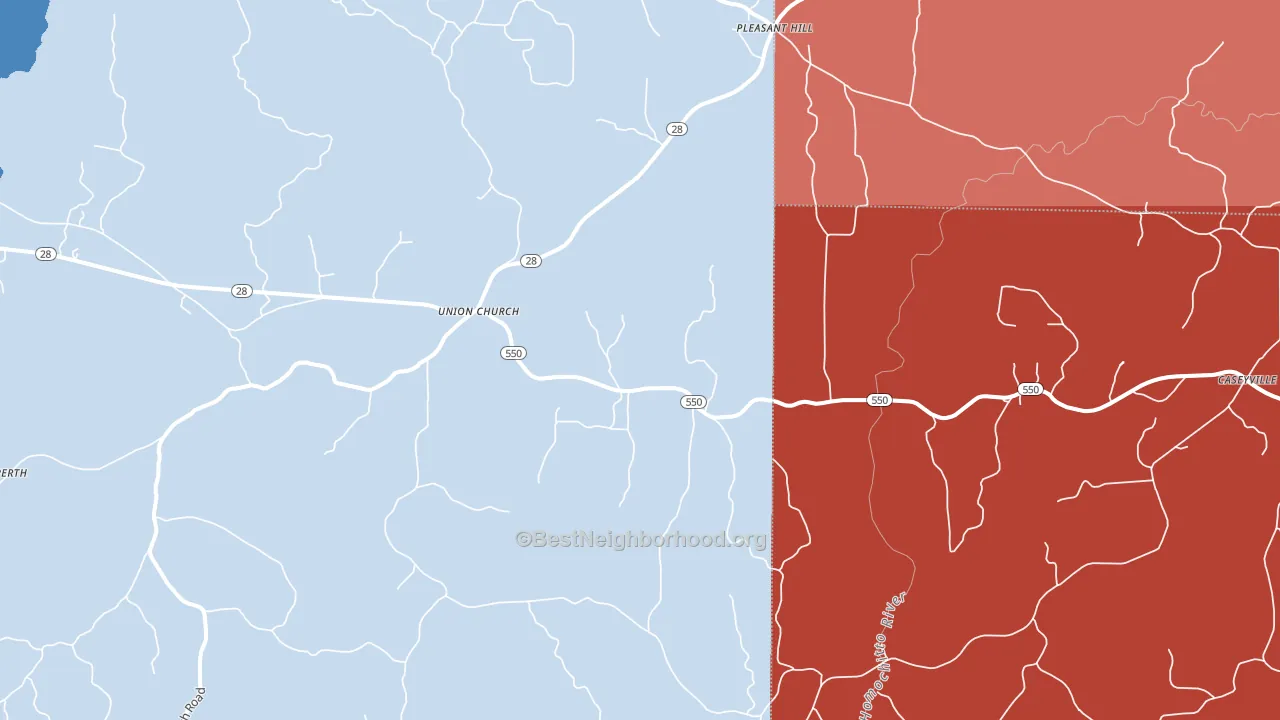 39668, MS block-group political-lean map