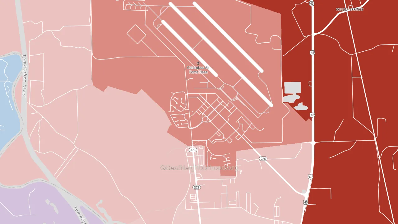 39710, MS block-group political-lean map