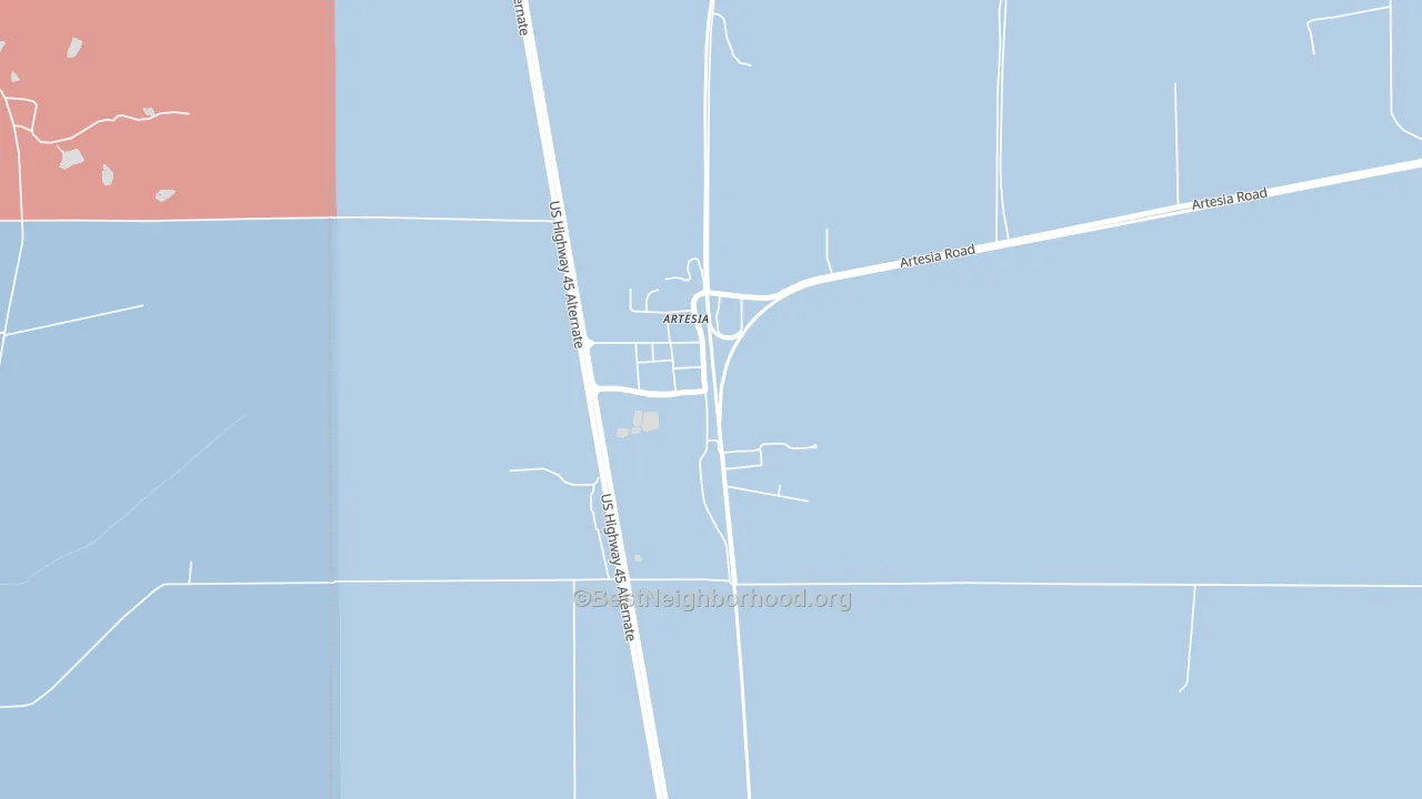 39736, MS block-group political-lean map