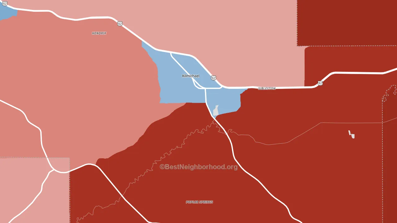 39747, MS block-group political-lean map