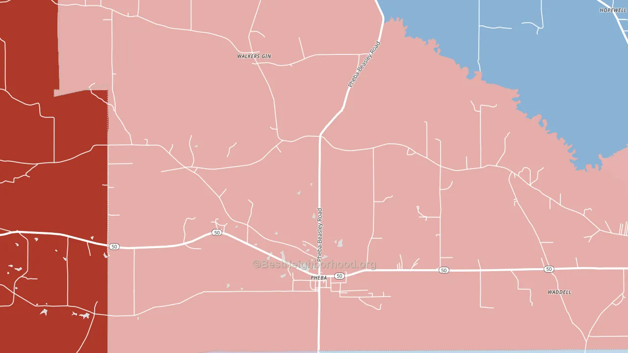 39755, MS block-group political-lean map