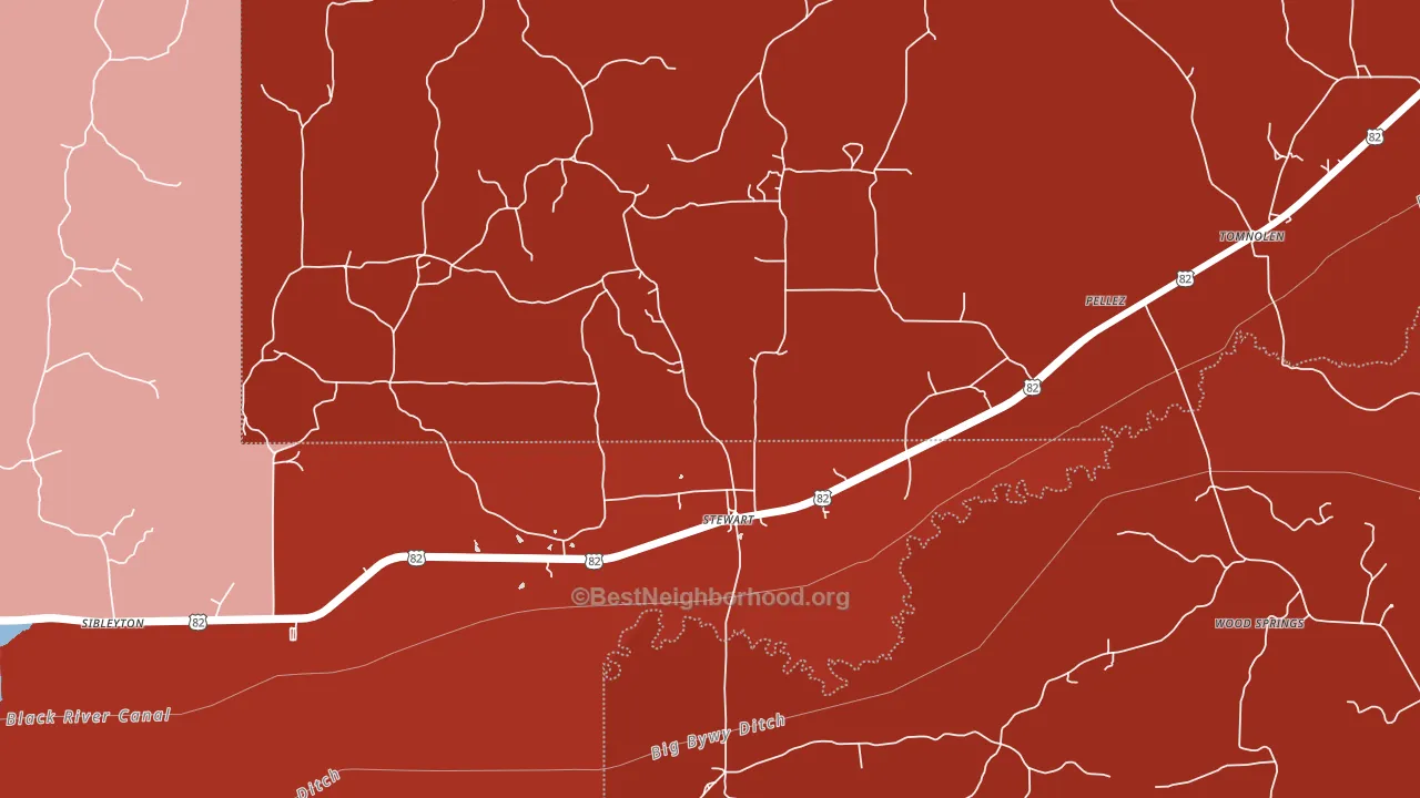 39767, MS block-group political-lean map