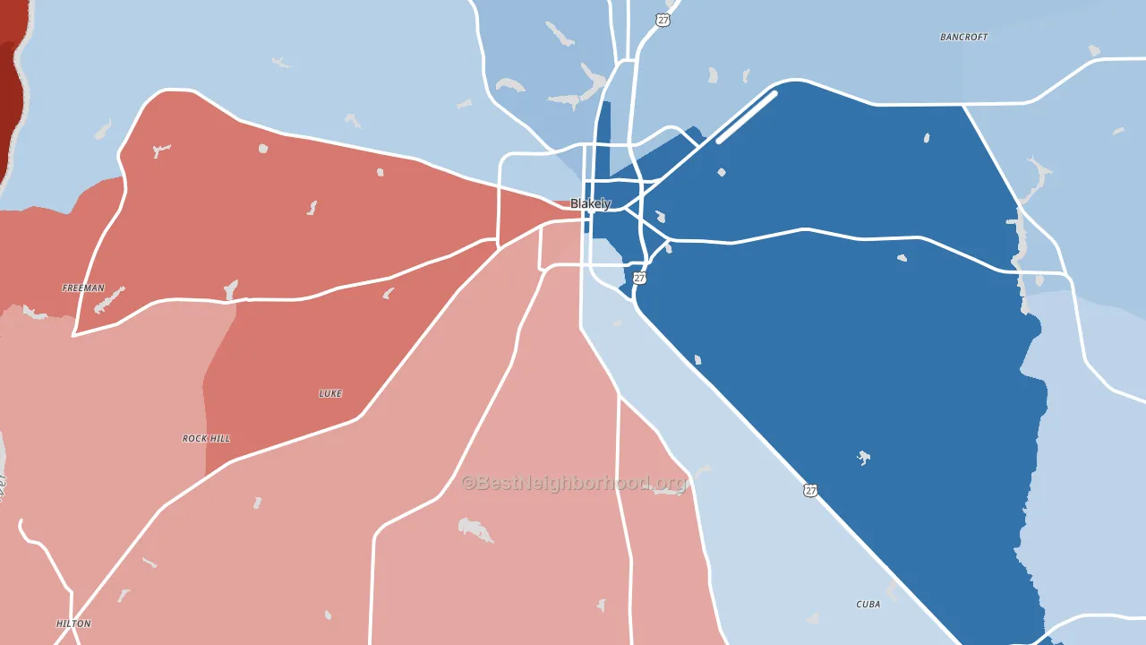 39823, GA block-group political-lean map