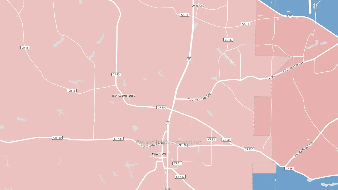 39824, GA block-group political-lean map