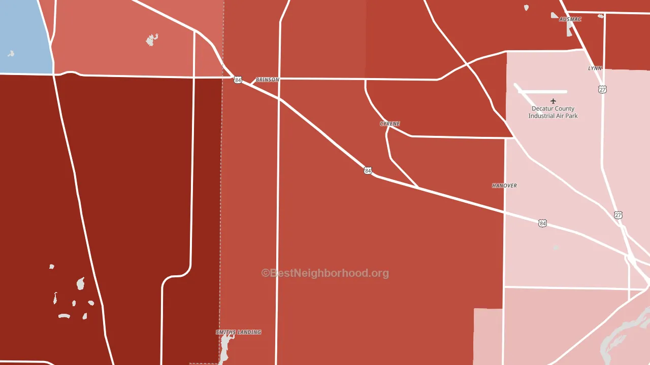 39825, GA block-group political-lean map