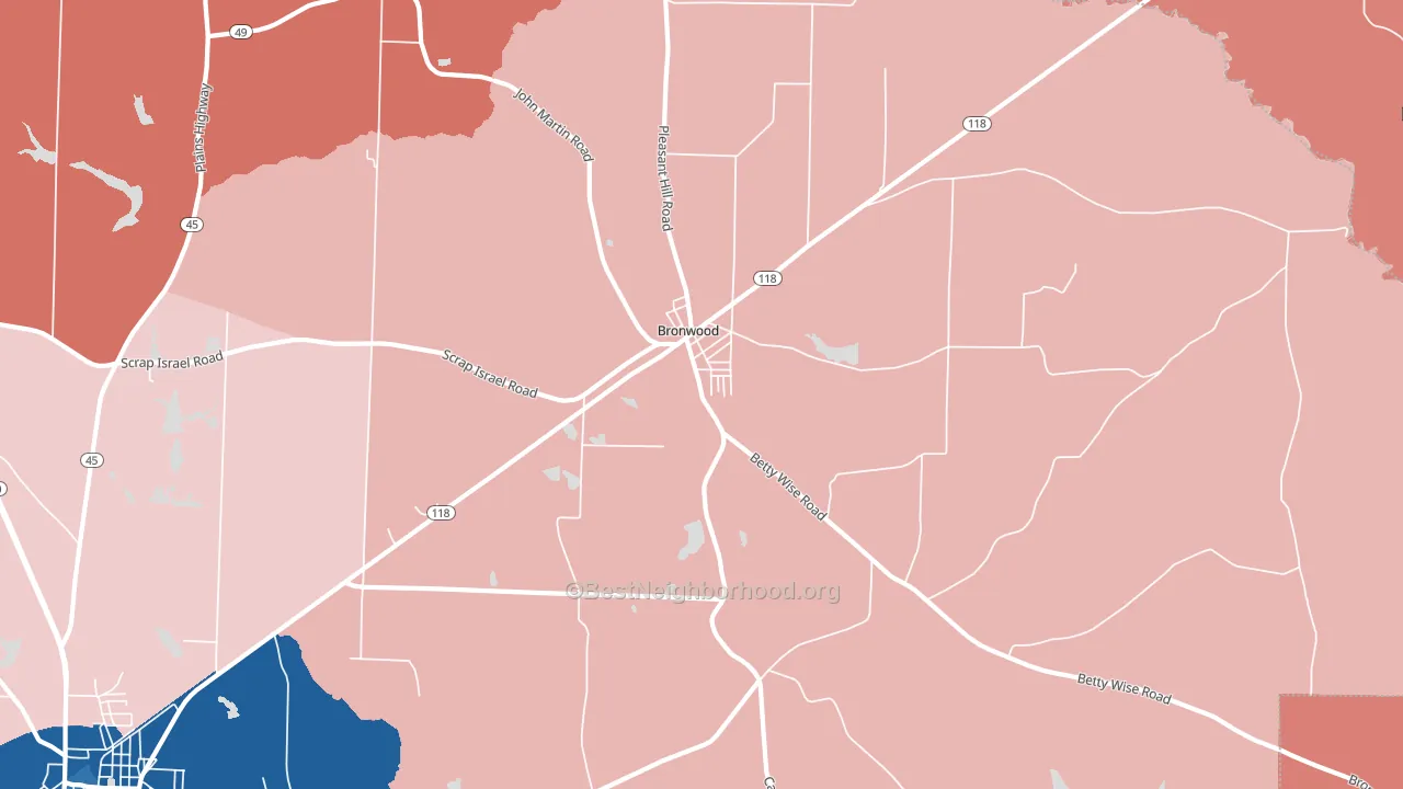 39826, GA block-group political-lean map