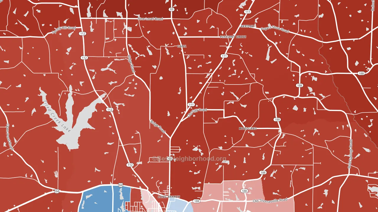 39827, GA block-group political-lean map