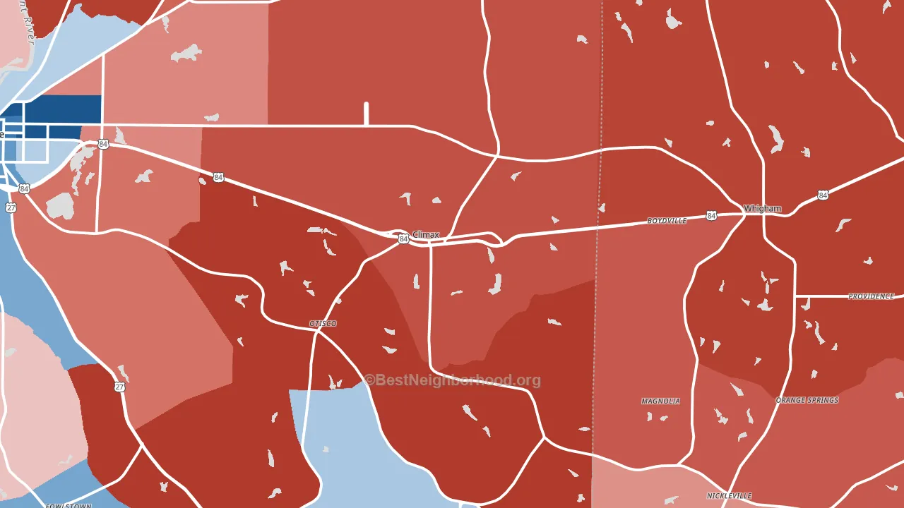39834, GA block-group political-lean map