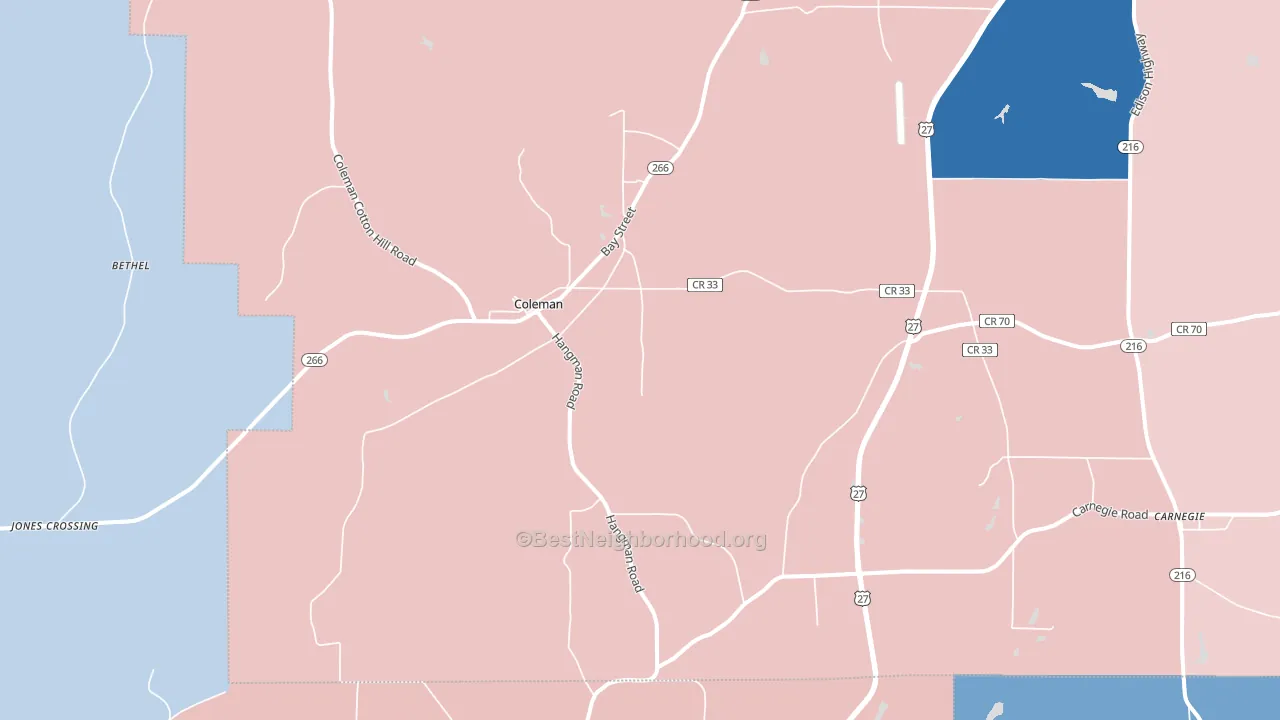 39836, GA block-group political-lean map