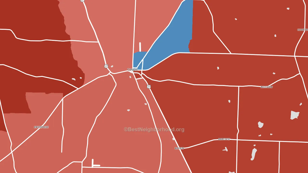 39837, GA block-group political-lean map