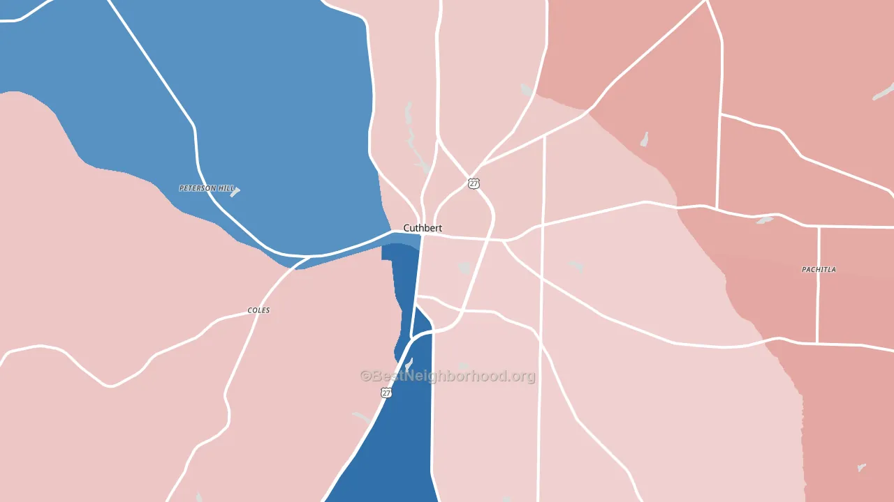 39840, GA block-group political-lean map