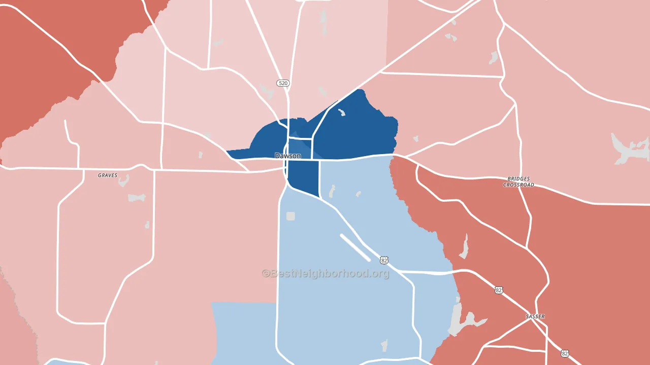 39842, GA block-group political-lean map