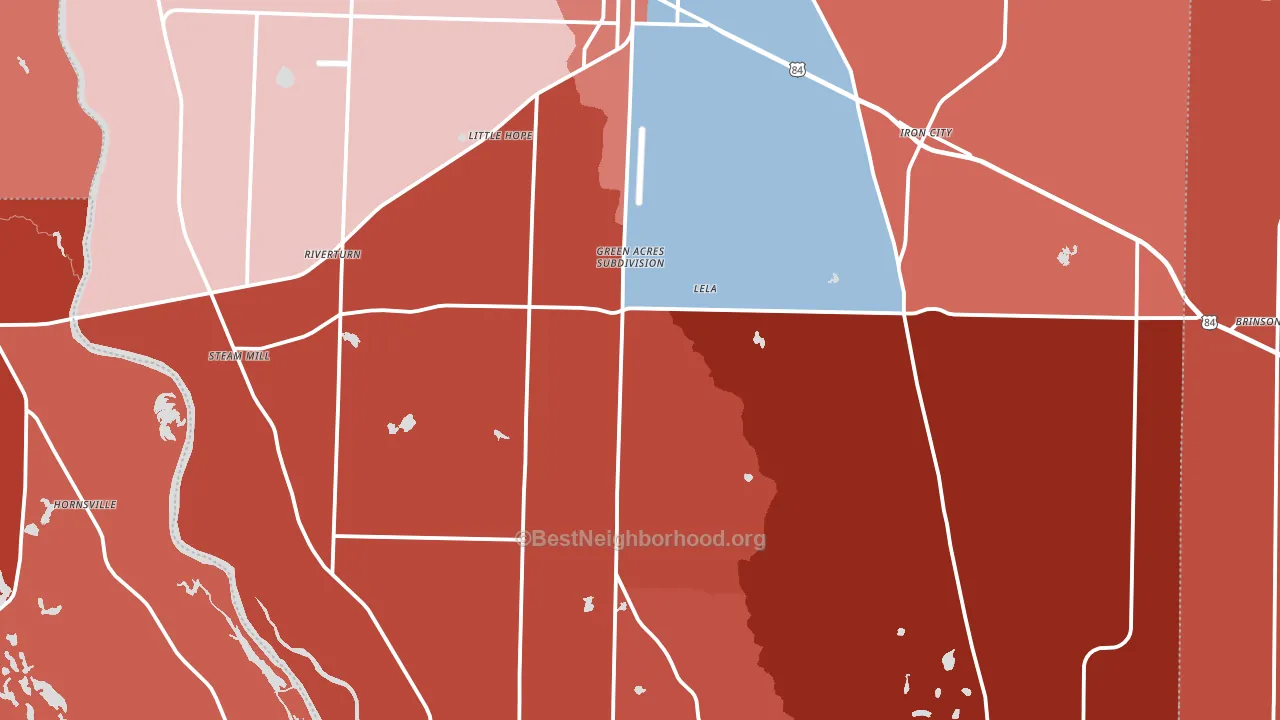 39845, GA block-group political-lean map