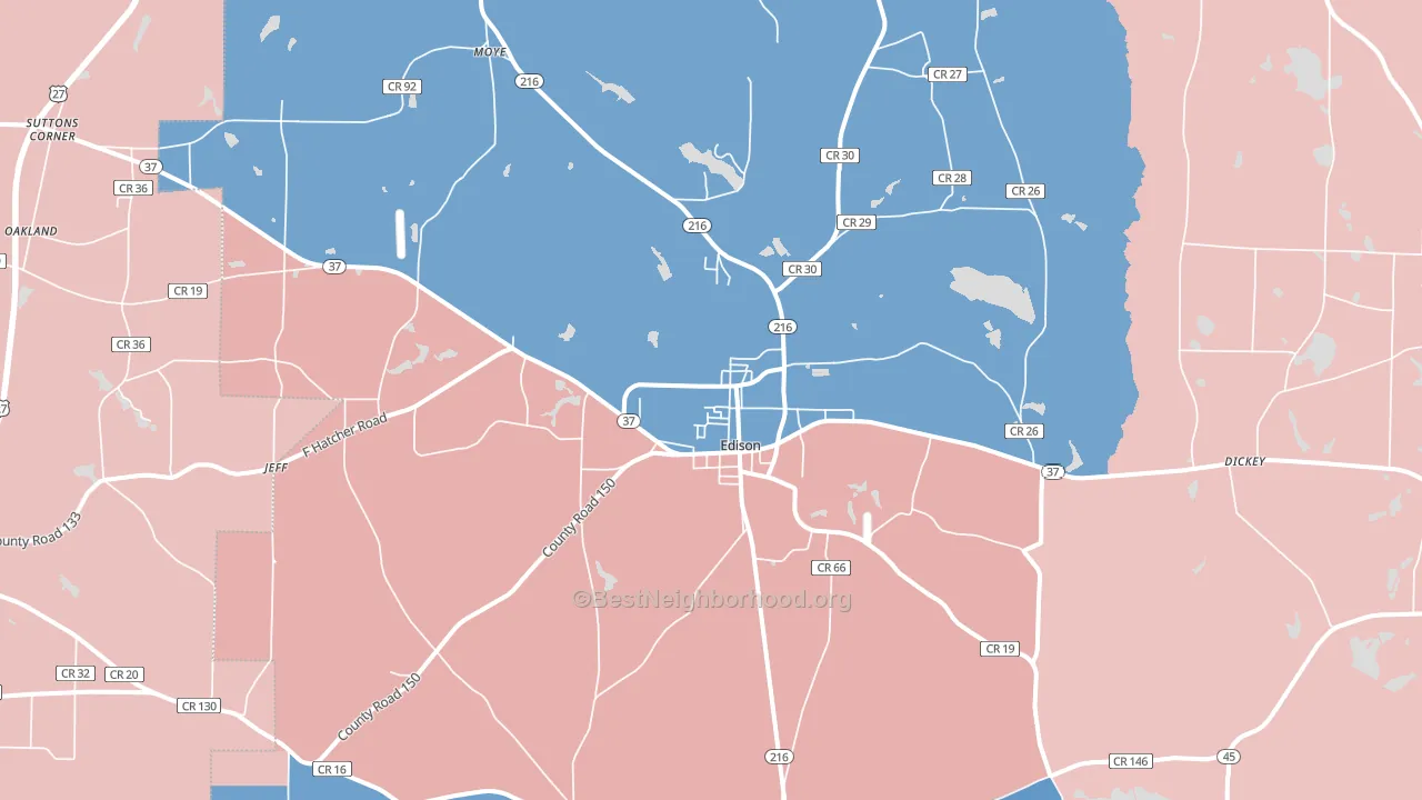 39846, GA block-group political-lean map