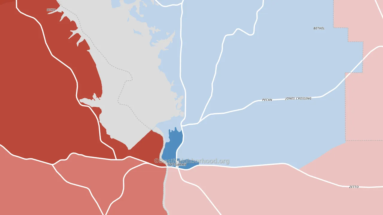 39851, GA block-group political-lean map