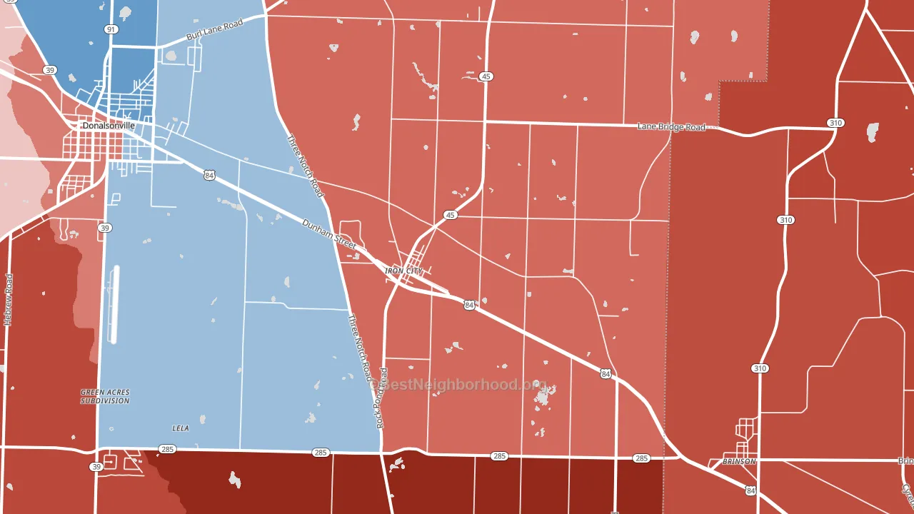39859, GA block-group political-lean map
