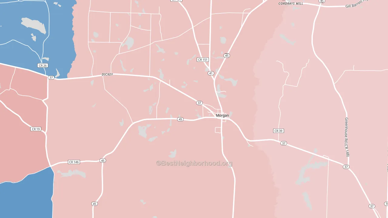 39866, GA block-group political-lean map
