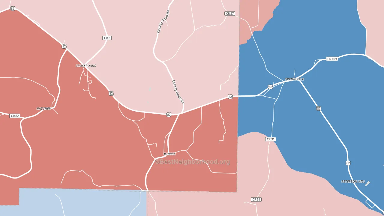 39867, GA block-group political-lean map