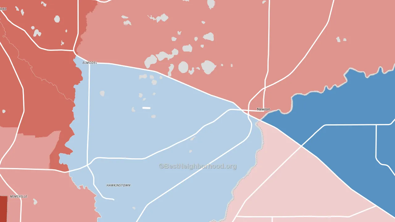 39870, GA block-group political-lean map