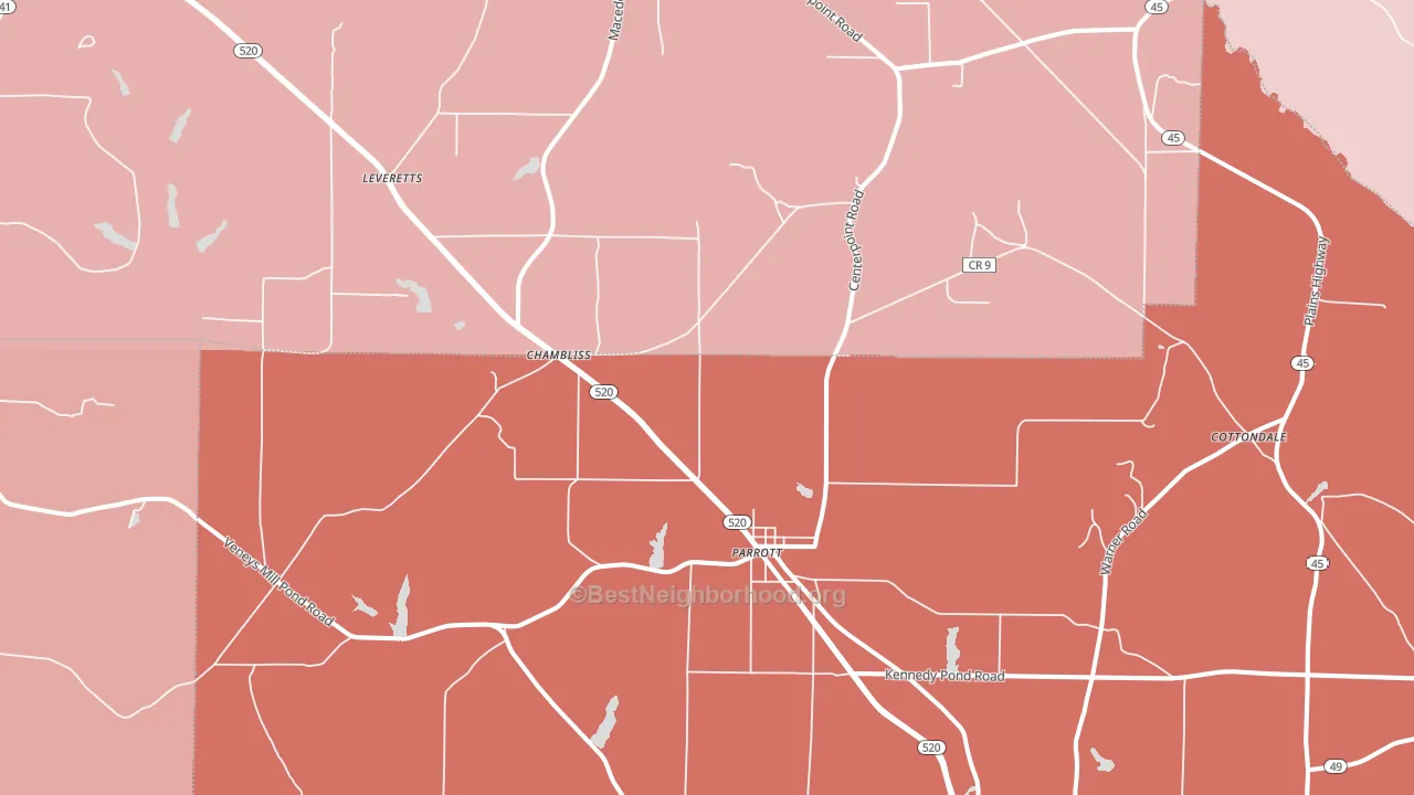 39877, GA block-group political-lean map