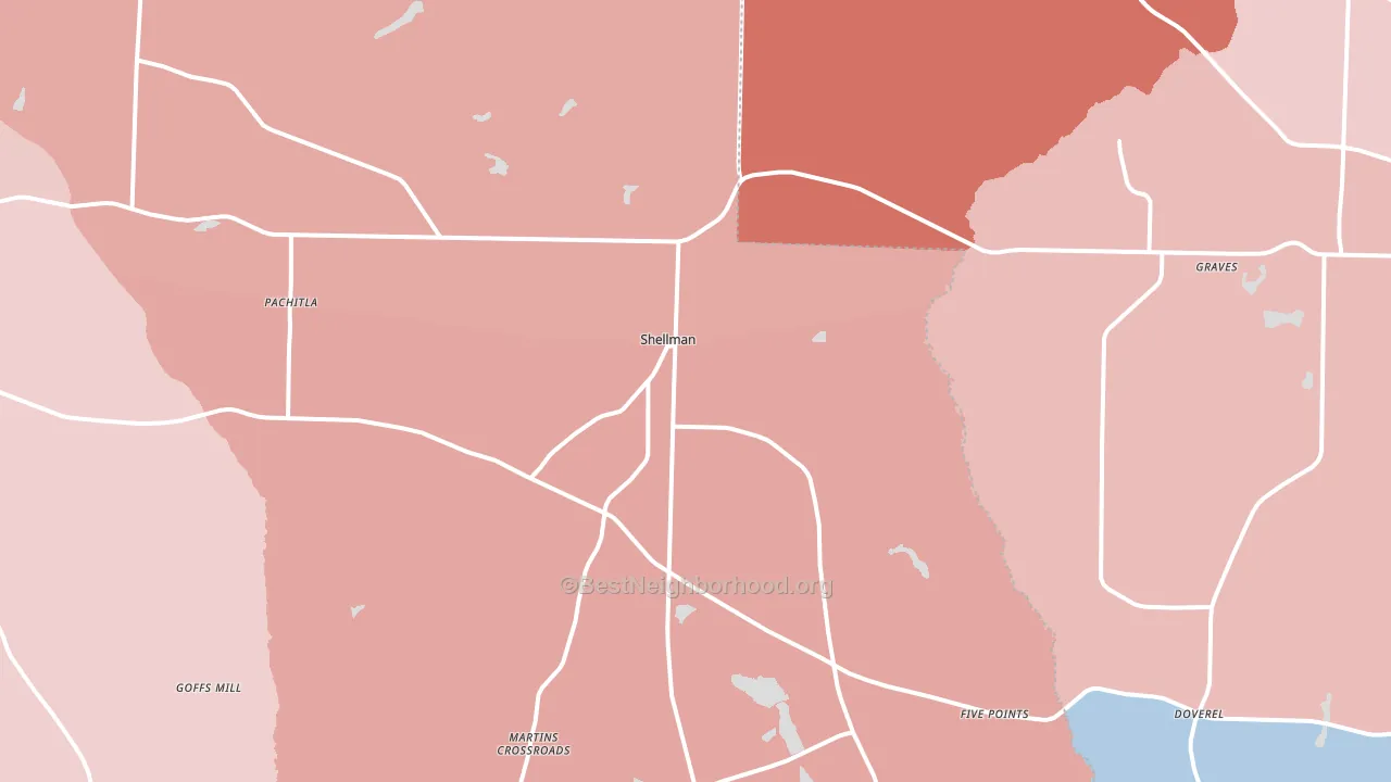 39886, GA block-group political-lean map