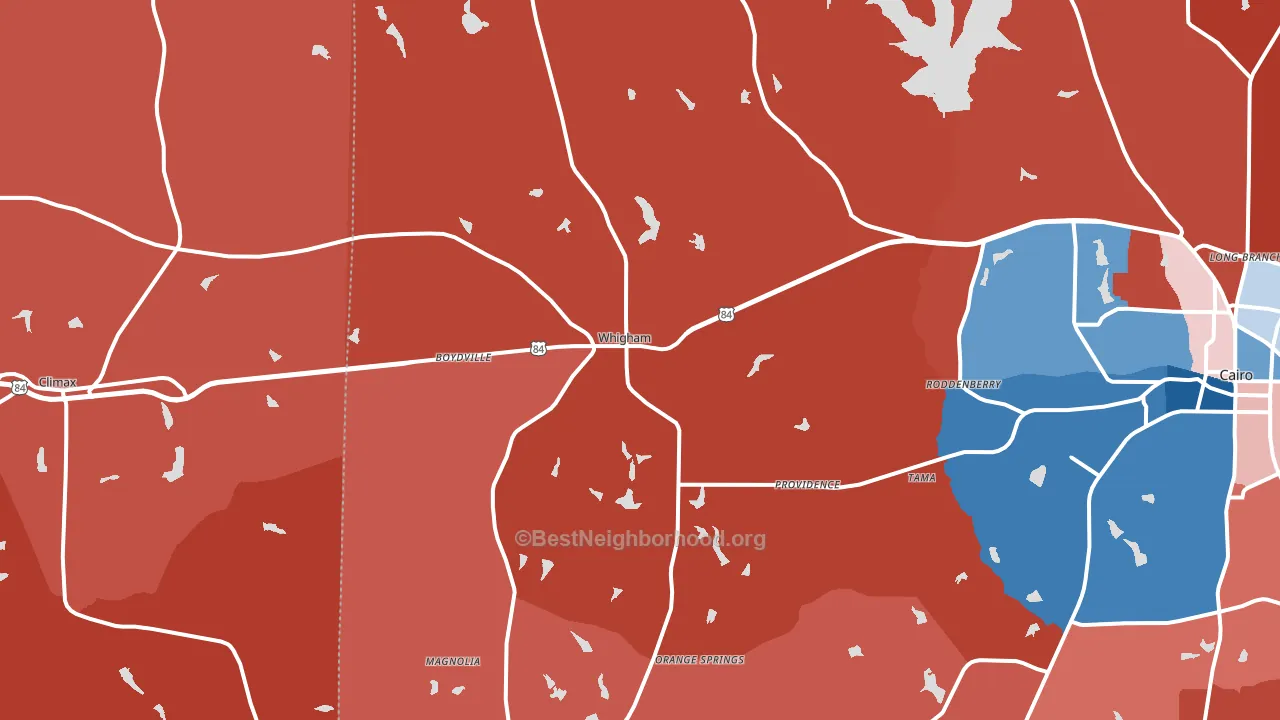 39897, GA block-group political-lean map