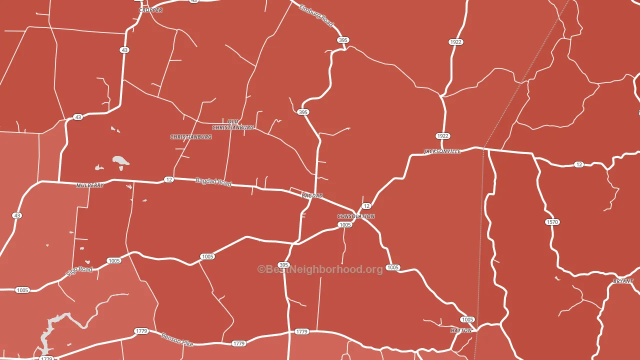 40003, KY block-group political-lean map