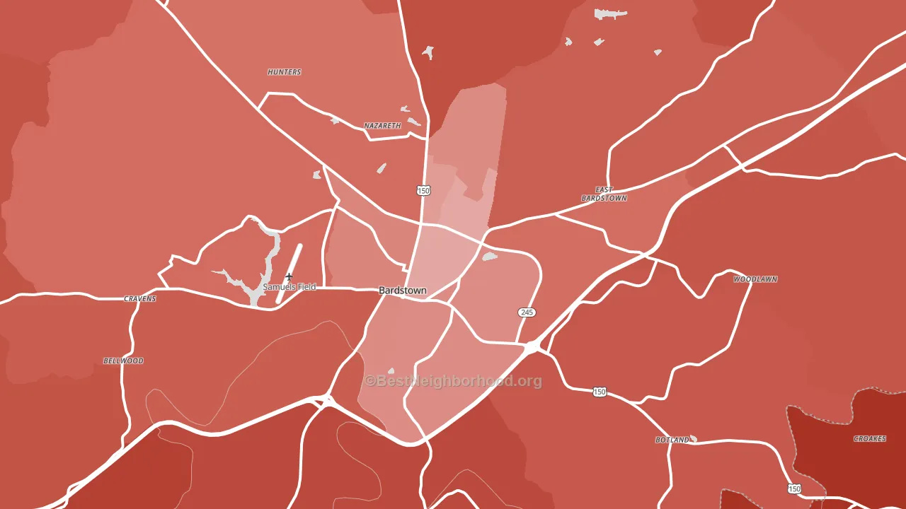 40004, KY block-group political-lean map