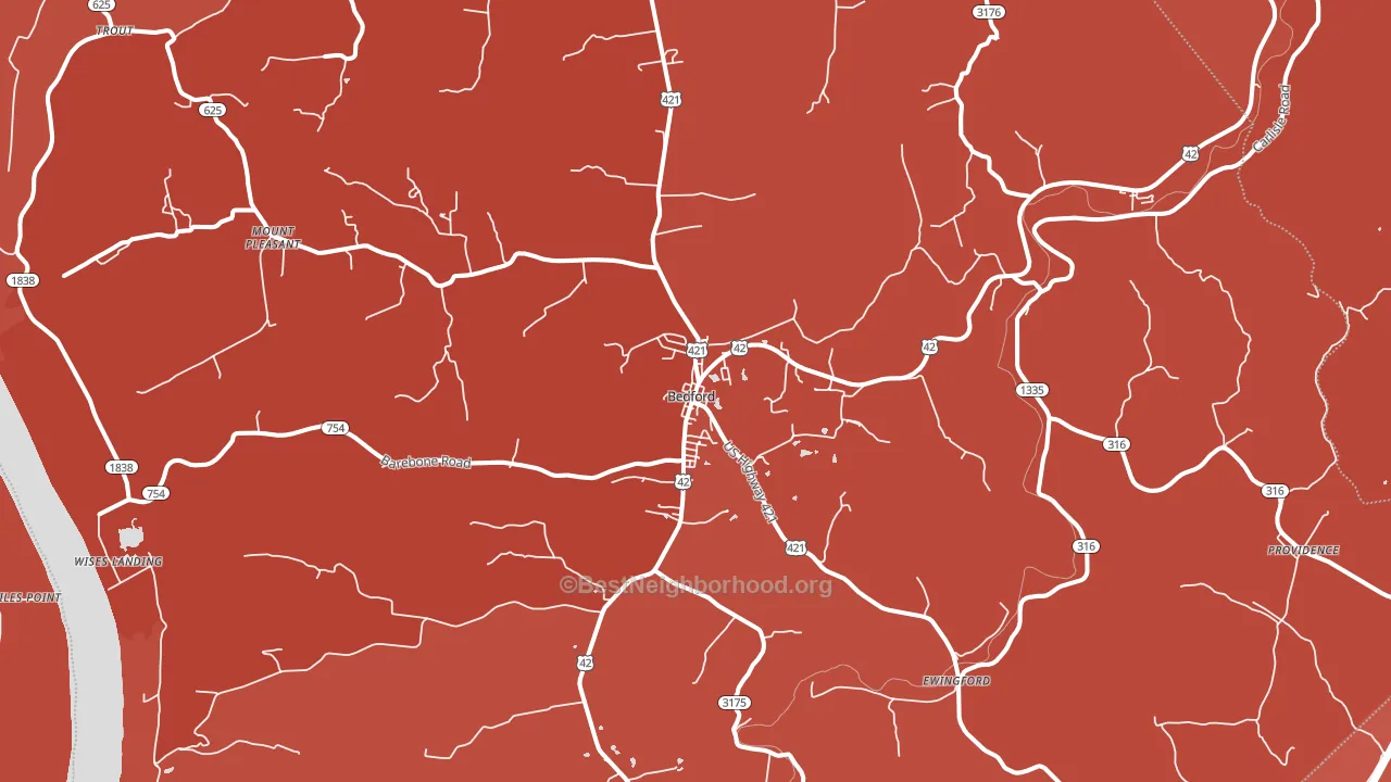 40006, KY block-group political-lean map