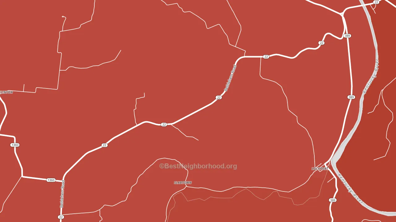 40007, KY block-group political-lean map