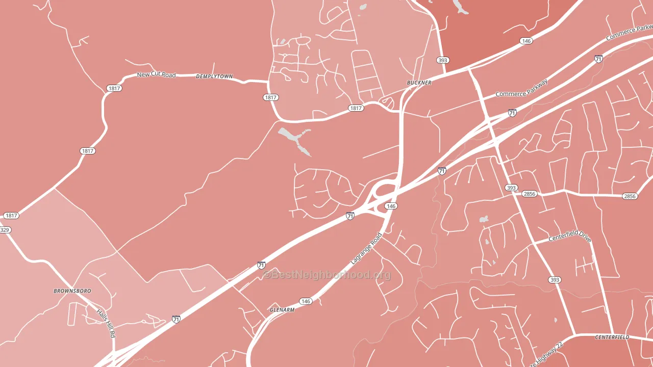 40010, KY block-group political-lean map