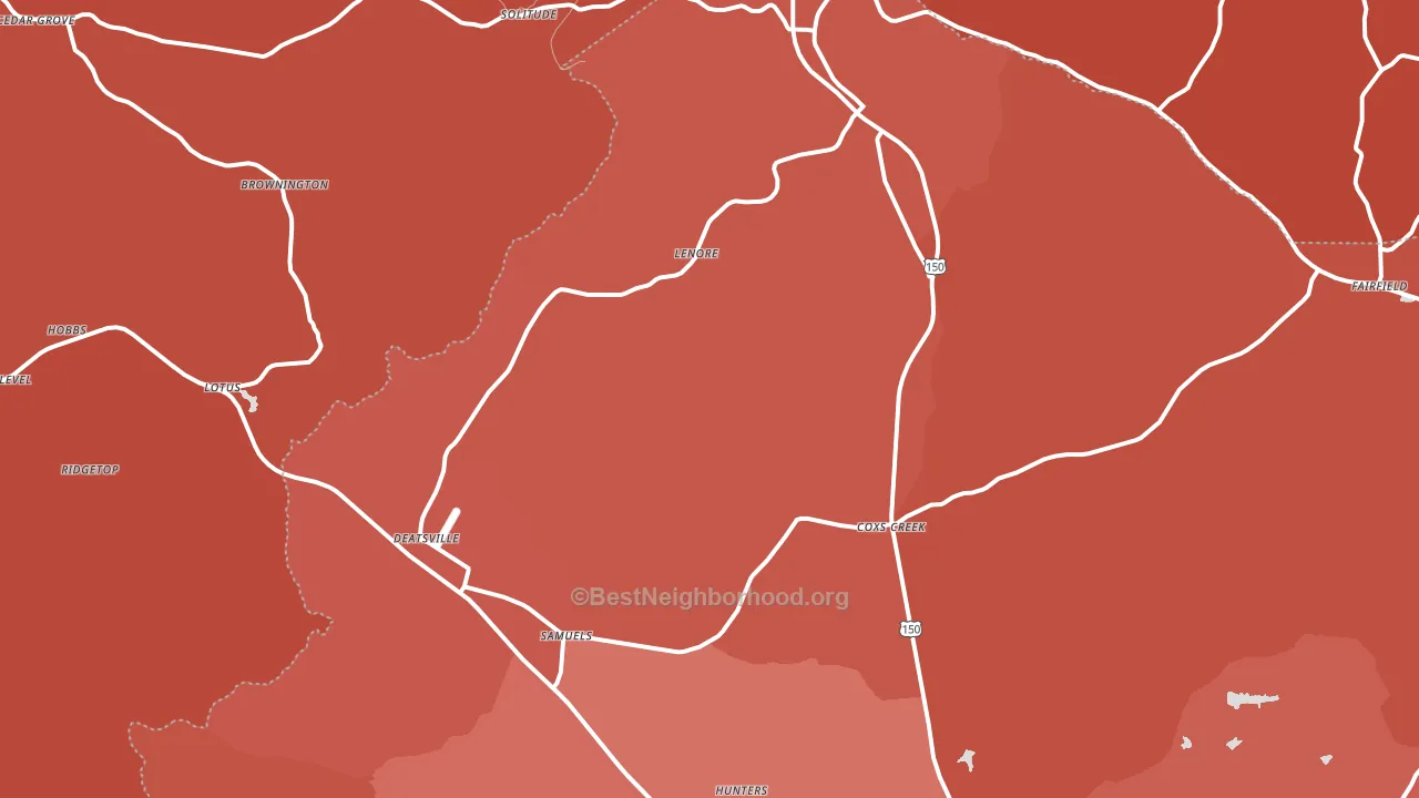 40013, KY block-group political-lean map