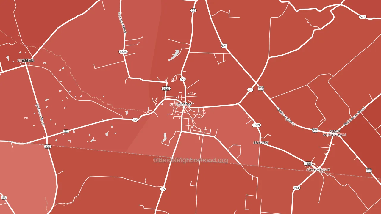 40019, KY block-group political-lean map