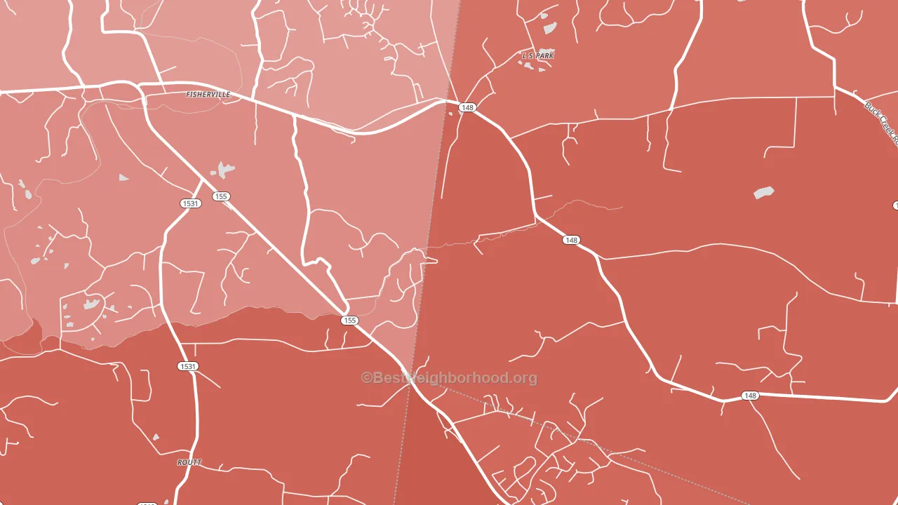 40023, KY block-group political-lean map