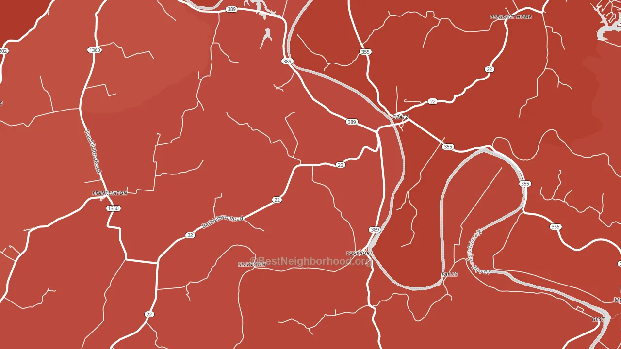 40036, KY block-group political-lean map