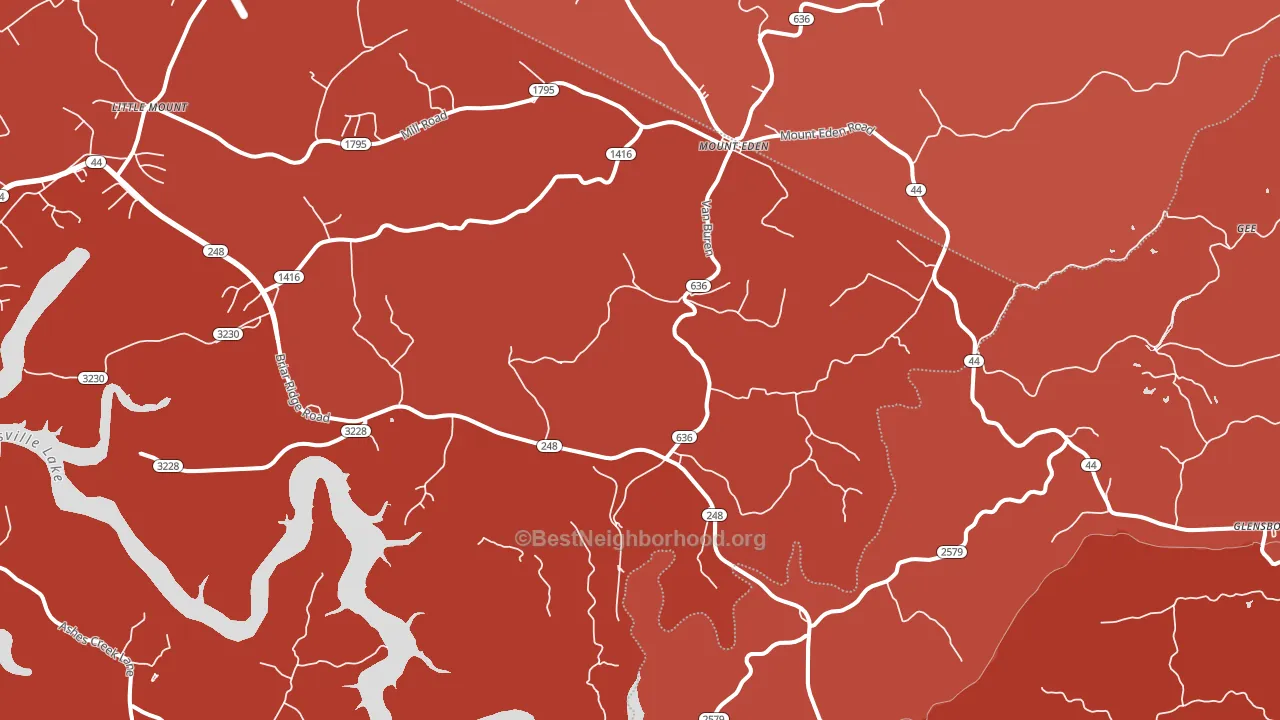40046, KY block-group political-lean map