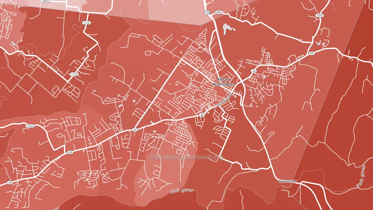 40047, KY block-group political-lean map