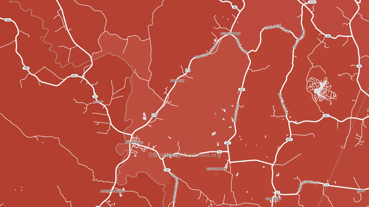 40051, KY block-group political-lean map