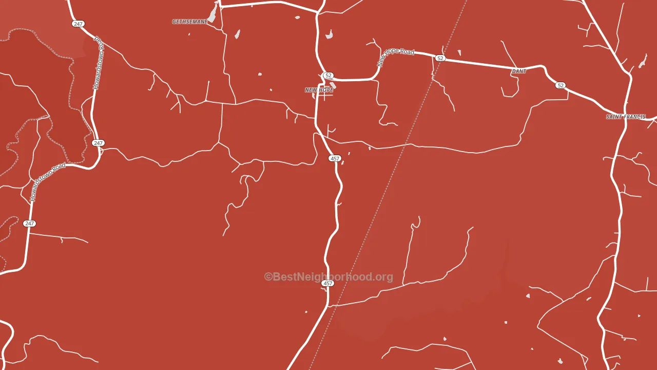 40052, KY block-group political-lean map