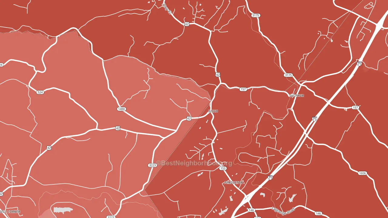 40055, KY block-group political-lean map