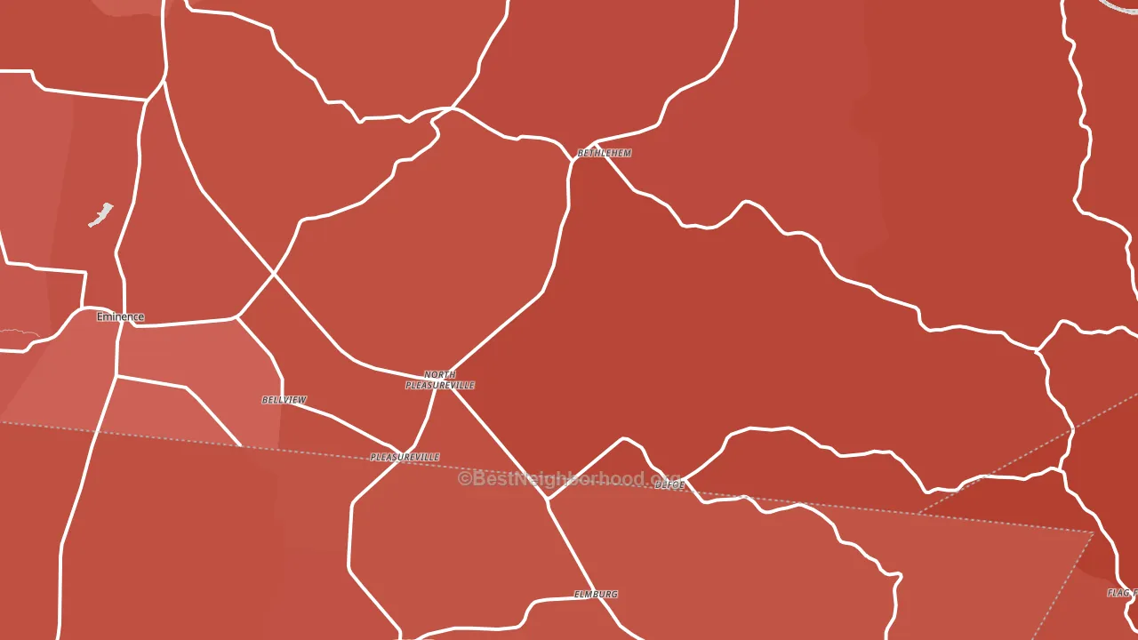 40057, KY block-group political-lean map