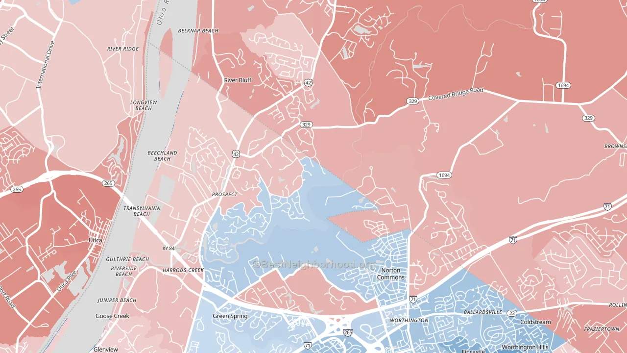 40059, KY block-group political-lean map