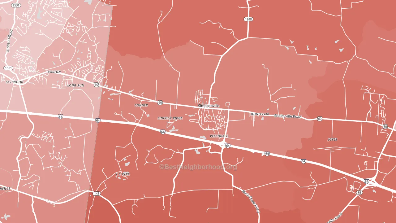 40067, KY block-group political-lean map