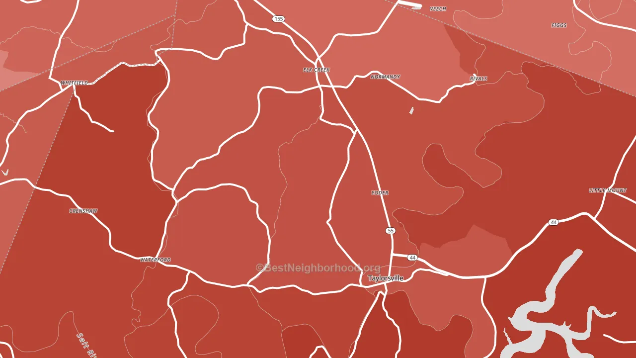 40071, KY block-group political-lean map