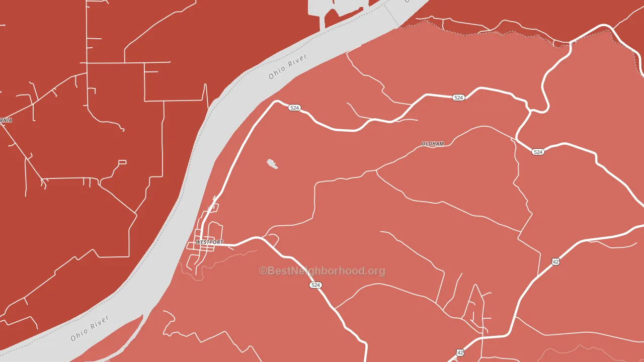 40077, KY block-group political-lean map