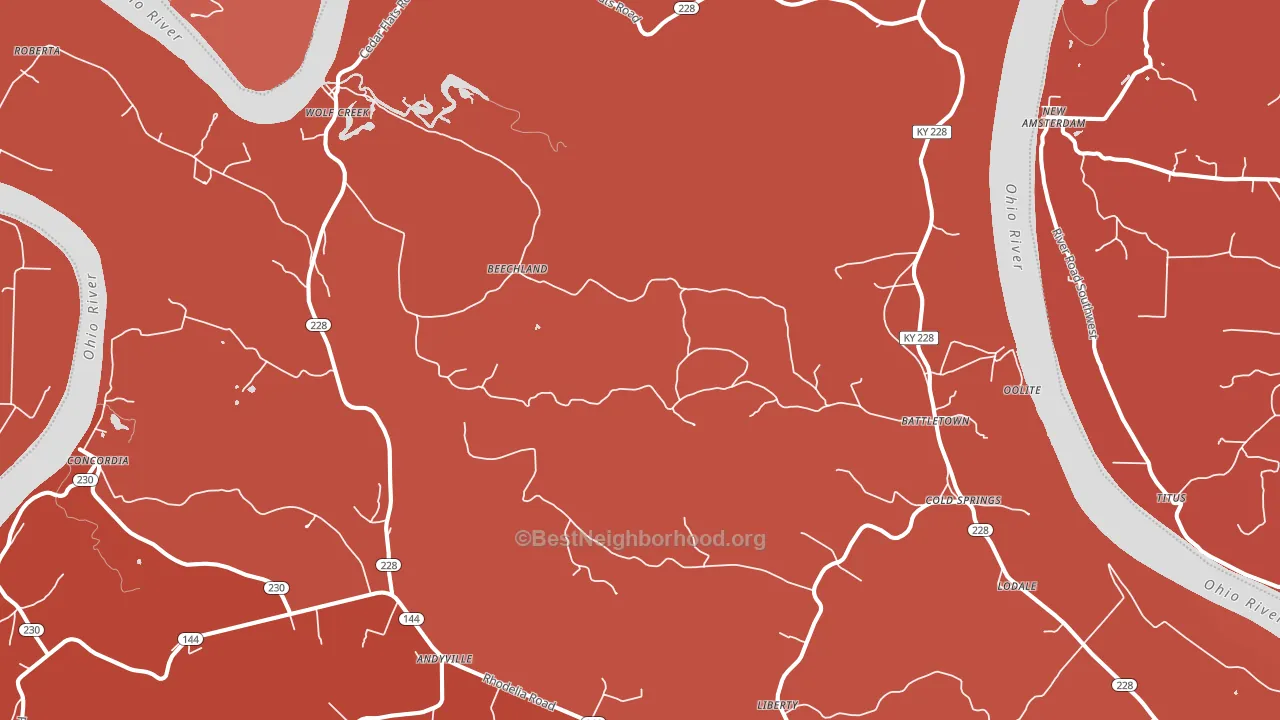 40104, KY block-group political-lean map