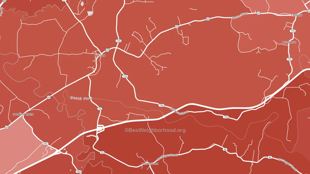 40107, KY block-group political-lean map