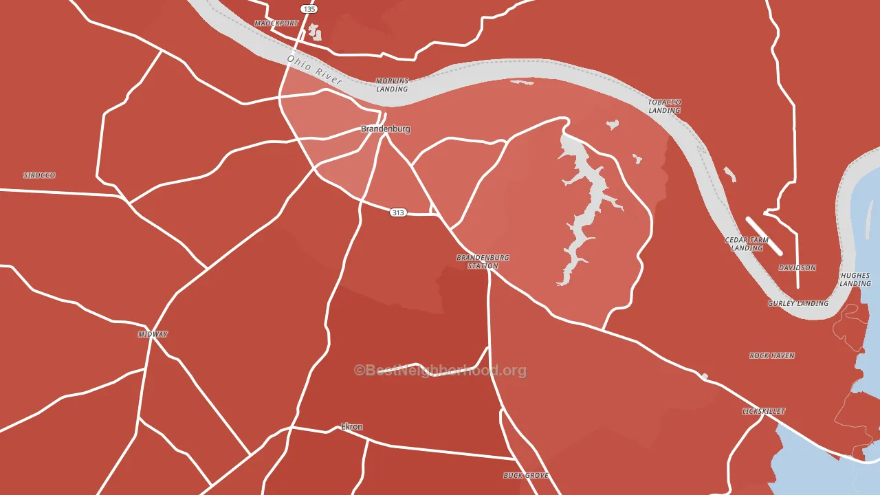 40108, KY block-group political-lean map